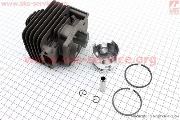 Фото товару &ndash; Циліндр к-кт (цпг) 44mm (палець 10mm) "чорний"
