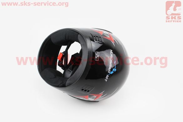 Фото товара – Шлем закрытый HF-101 М- ЧЕРНЫЙ с красно-серым рисунком Q23-R