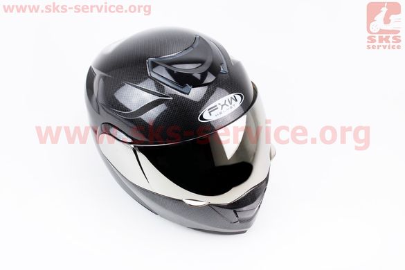 Фото товара – Шлем закрытый с откидным подбородком+очки HF-119 S- "КАРБОН"