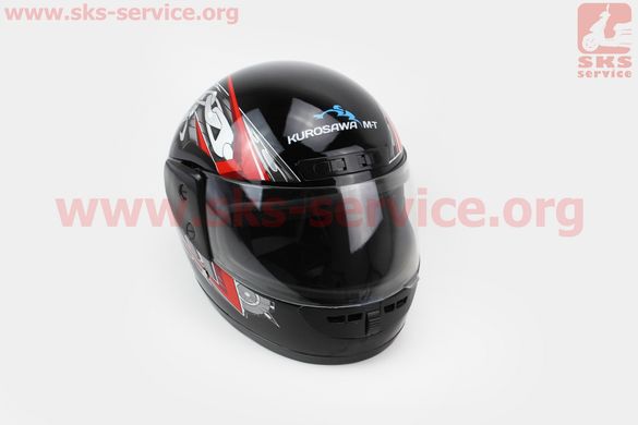 Фото товара – Шлем закрытый HF-101 М- ЧЕРНЫЙ с красно-серым рисунком Q23-R