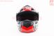 Шлем модуляр, закрытый с откидным подбородком+откидные очки BLD-159 L (59-60см), ЧЁРНЫЙ глянец с красно-серым рисунком, фото – 7