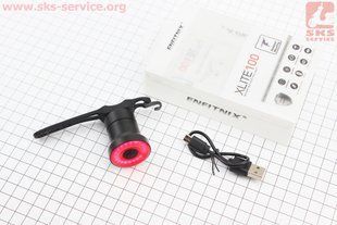 Фото товара &ndash; УЦЕНКА Фонарь задний COB LED алюминиевый, Li-ion 3.7V 400mAh зарядка от USB, датчик света, АВТОматический СТОП-СИГНАЛ, влагозащитный IPx6, XLite100-2