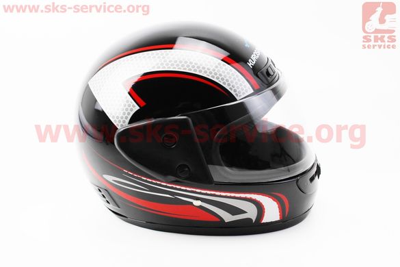 Фото товара – Шлем закрытый HF-101 М- ЧЕРНЫЙ с красно-серым рисунком Q233-R