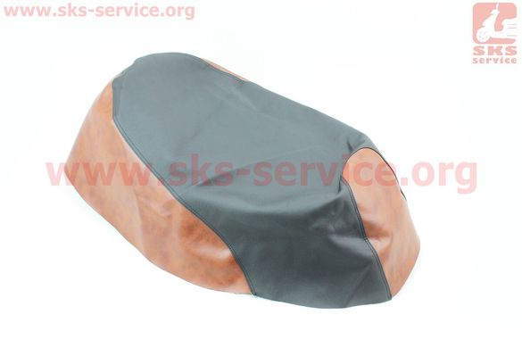 Фото товара – Чехол сидения Honda DIO TACT AF51 (эластичный, прочный материал) черный/коричневый