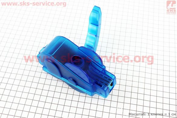 Фото товара – Мойка цепи с ручкой, 6 чистящих ролика, синяя