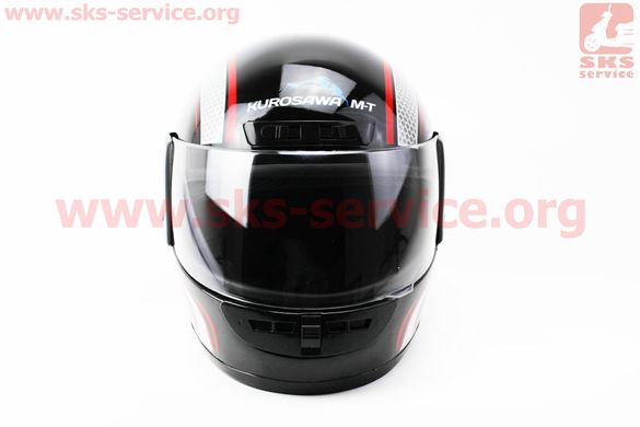 Фото товара – Шлем закрытый HF-101 М- ЧЕРНЫЙ с красно-серым рисунком Q233-R