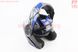 Шлем модуляр, закрытый с откидным подбородком+откидные очки BLD-159 L (59-60см), ЧЁРНЫЙ глянец с сине-серым рисунком, фото – 2