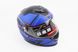 Шлем интеграл, закрытый BLD-М65 S (55-56см), ЧЁРНЫЙ матовый с синим рисунком, фото – 1
