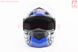 Шлем модуляр, закрытый с откидным подбородком+откидные очки BLD-159 L (59-60см), ЧЁРНЫЙ глянец с сине-серым рисунком, фото – 7