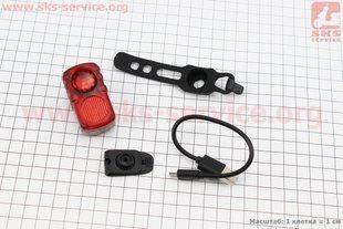 Фото товара &ndash; Фонарь задний 2 диода, Li-ion 3.7V 550mAh зарядка от USB, влагозащитный, AQY-099