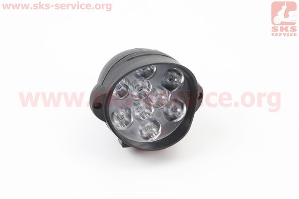 Фото товару – Фара додаткова світлодіодна вологозахисна - 9 LED з кріпленням "крапля" 66*68мм