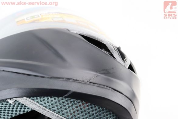 Фото товара – УЦЕНКА Шлем закрытый HF-122 L- ЧЕРНЫЙ матовый (следы клея, не работающий воздухозаборник на бороде, см. фото)