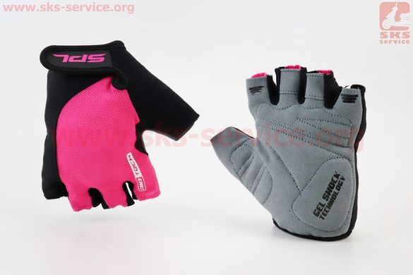 Фото товара – Перчатки без пальцев M с гелевыми вставками под ладонь, чёрно-розовые SBG-1457