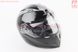 Шлем модуляр, закрытый с откидным подбородком+откидные очки BLD-158 L (59-60см), ЧЁРНЫЙ глянец, фото – 1