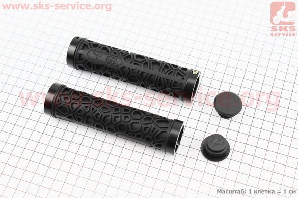 Фото товару – Ручки керма 130мм з затискачем Lock-On з двох сторін, чорні TPE-153