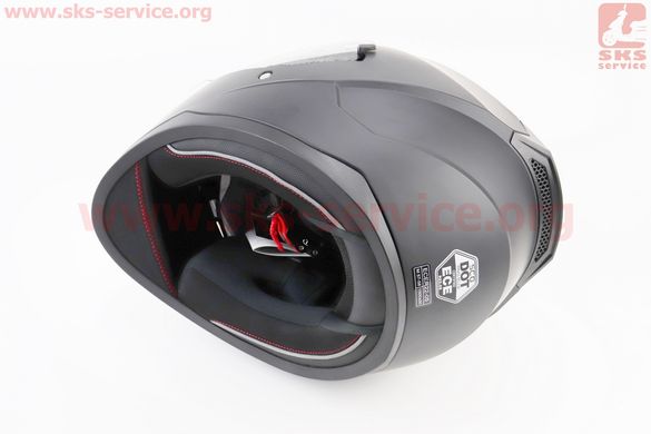 Фото товара – Шлем закрытый (сертификации DOT / ECE) + откидные очки SCO-М67 М (57-58см), ЧЕРНЫЙ матовый