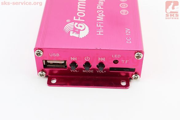 Фото товару – АУДІО-блок (МРЗ-USB / SD, FM-радіо, пультДУ, сигналізація) + колонки 2шт (сині)