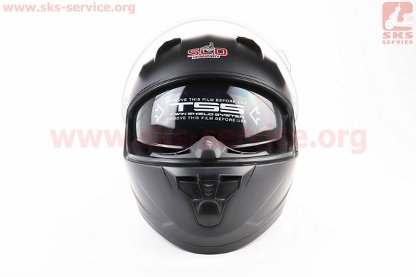 Фото товара – Шлем закрытый (сертификации DOT / ECE) + откидные очки SCO-М67 М (57-58см), ЧЕРНЫЙ матовый