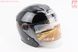 Шлем открытый+очки HF-223 S, ЧЁРНЫЙ глянец, фото – 1