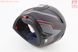 Шлем модуляр, закрытый с откидным подбородком+откидные очки BLD-158 L (59-60см), ЧЁРНЫЙ матовый с красно-серым рисунком, фото – 3