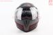 Шлем модуляр, закрытый с откидным подбородком+откидные очки BLD-158 L (59-60см), ЧЁРНЫЙ матовый с красно-серым рисунком, фото – 5