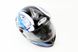 Шлем закрытый HF-122 М- ЧЕРНЫЙ глянец с сине-белым рисунком Q100B, фото – 1