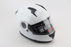 Фото товара – Шлем модуляр, закрытый с откидным подбородком+откидные очки BLD-162 S (55-56см), БЕЛЫЙ глянец