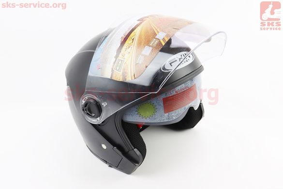Фото товара – Шлем открытый+очки HF-223 S, ЧЁРНЫЙ матовый