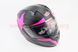 Шлем закрытый (сертификации DOT / ECE) + откидные очки SCO-M67 М (57-58см), ЧЕРНЫЙ матовый с розово-серым рисунком, фото – 1