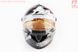 УЦЕНКА Шлем закрытый HF-122 L- ЧЕРНЫЙ глянец с красно-белым рисунком Q239 (не работающий и с трещиной воздухозаборник на бороде, см. фото), фото – 4