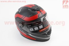 Фото товара – Шлем закрытый BLD-М65 M- ЧЕРНЫЙ матовый с красным рисунком