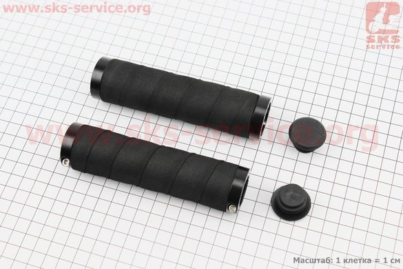 Фото товару – Ручки керма 130мм з затискачем Lock-On з двох сторін, EVA (композиційний полімер), чорні EVA-192B