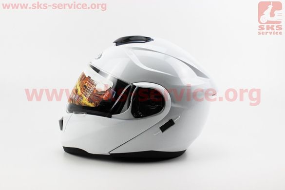 Фото товара – Шлем закрытый с откидным подбородком+очки HF-119 L- БЕЛЫЙ