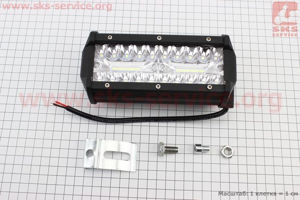 Фото товару – Фара додаткова світлодіодна вологозахисна - 20+20 LED з кріпленням, прямокутна 79*165мм, SUPER LIGHT