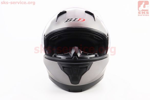 Фото товара – Шлем модуляр, закрытый с откидным подбородком+откидные очки BLD-162 M (57-58см), СЕРЫЙ матовый