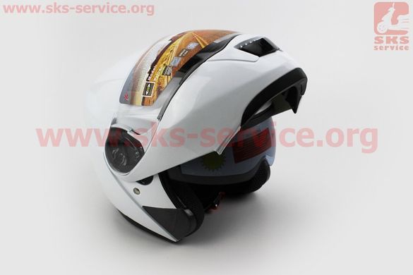 Фото товара – Шлем закрытый с откидным подбородком+очки HF-119 L- БЕЛЫЙ