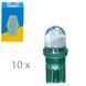Лампа автомобильная Светодиодная LED с пластиковым цоколем Trifa 12V 0,27W W2,1x9,5d T10 20mA green
