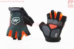 Фото товара – Перчатки без пальцев XL черно-оранжевые, с гелевыми вставками под ладонь MYSPACE