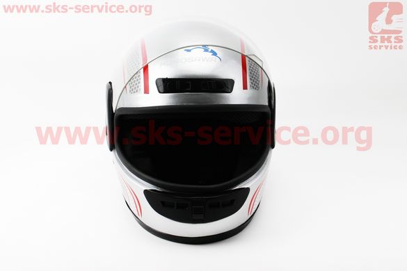 Фото товара – Шлем закрытый HF-101 М- СЕРЫЙ с красно-серым рисунком Q233-R