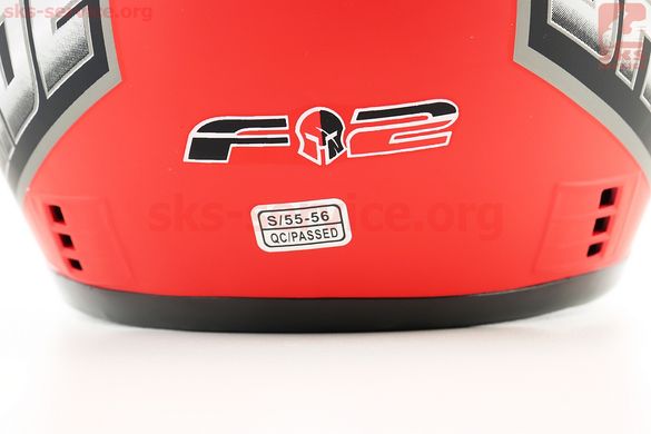 Фото товара – Шлем интеграл, закрытый 825-2 S, КРАСНЫЙ матовый с чёрным рисунком (возможны царапины, дефекты покраски), тип 1
