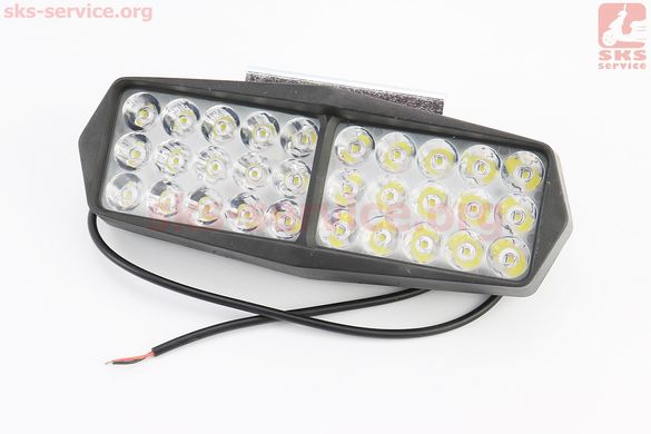 Фото товару – Фара додаткова світлодіодна вологозахисна - 30 LED з кріпленням, прямокутна 190*70мм із стробоскопом