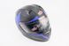Шлем закрытый (сертификации DOT / ECE) + откидные очки SCO-M67 М (57-58см), ЧЕРНЫЙ матовый с сине-серым рисунком, фото – 1