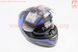 Шлем закрытый (сертификации DOT / ECE) + откидные очки SCO-M67 М (57-58см), ЧЕРНЫЙ матовый с сине-серым рисунком, фото – 3