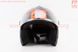 Шлем открытый + очки 707 - ЧЕРНЫЙ матовый с рисунком оранжевым (возможное некорректное закрытие стекла), фото – 8