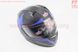 Шлем закрытый (сертификации DOT / ECE) + откидные очки SCO-M67 М (57-58см), ЧЕРНЫЙ матовый с сине-серым рисунком, фото – 2