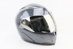 Фото товара – Шлем закрытый с откидным подбородком + откидные очки BLD-158 М (57-58см), "КАРБОН" глянец