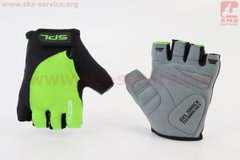 Фото товара – Перчатки без пальцев XL черно-салатовые, с гелевыми вставками под ладонь SBG-1457