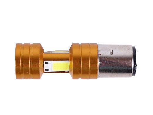 Фото товару &ndash; Лампа фари діодна 2 кристали лінза Н6 BA20D 12V 35/35W - LED - АМ