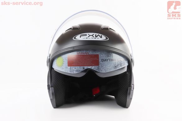 Фото товара – УЦЕНКА Шлем открытый+очки HF-223 M, ЧЁРНЫЙ матовый (сломан задний вентиляционный клапан)