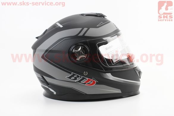 Фото товара – Шлем закрытый BLD-М65 M- ЧЕРНЫЙ матовый с серым рисунком